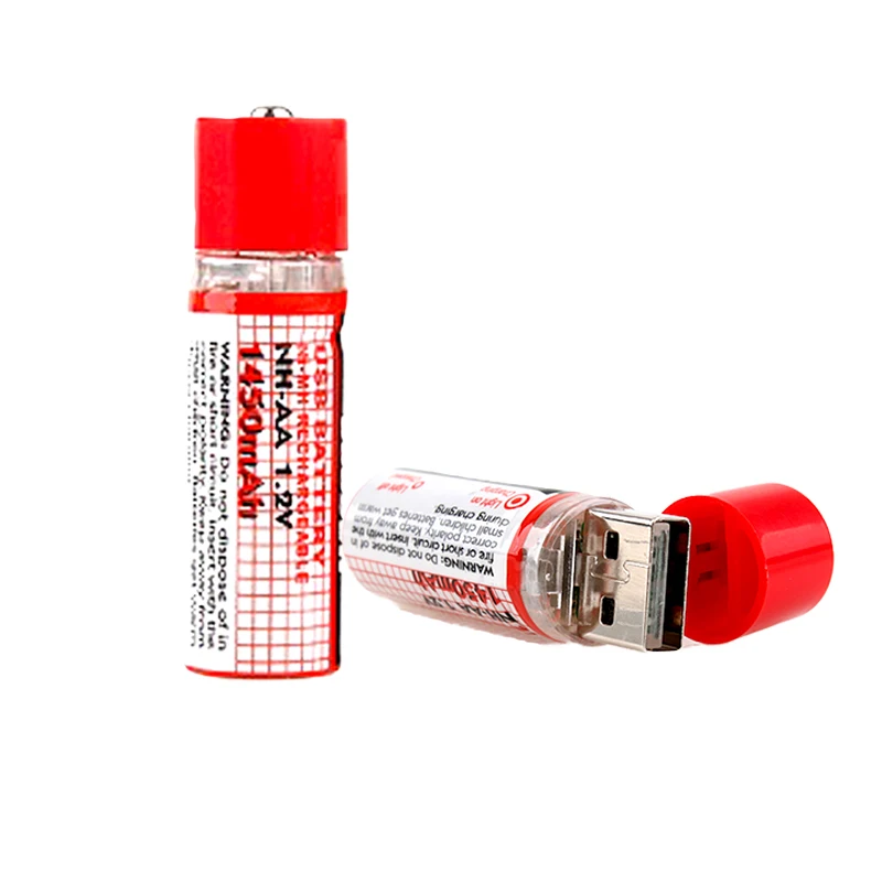 Аккумуляторная батарея LiitoKala AA 2 шт. 1 В 1450 мА/ч USB аккумуляторная со светодиодным