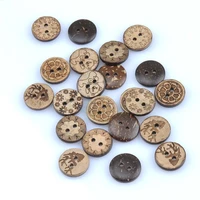50pcs mixed pattern coconut shell 2 holes scrapbooking wood crafts decoration sewing supplies and accessories 15mm mt0983