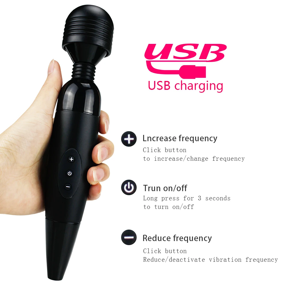 Волшебная палочка AV для клитора Массажер точки G Вибраторы USB подзарядки