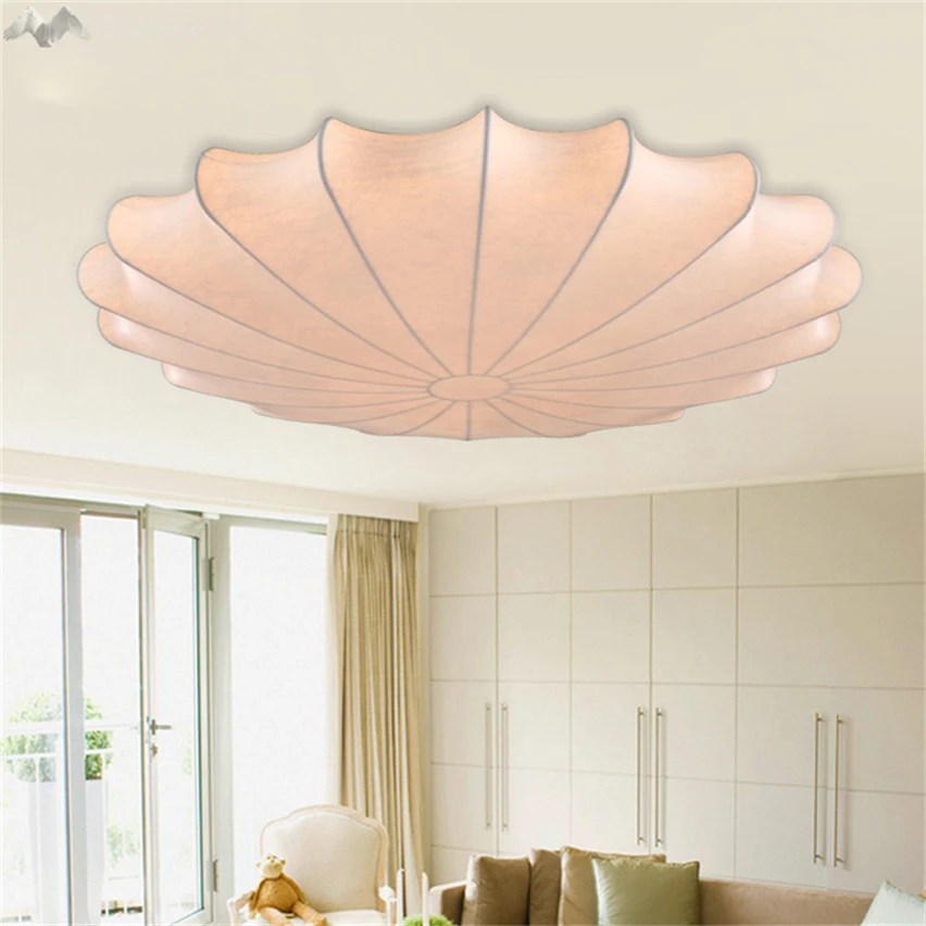 JW _ шелковая ткань современный потолочный светильник для гостиной светодиодный
