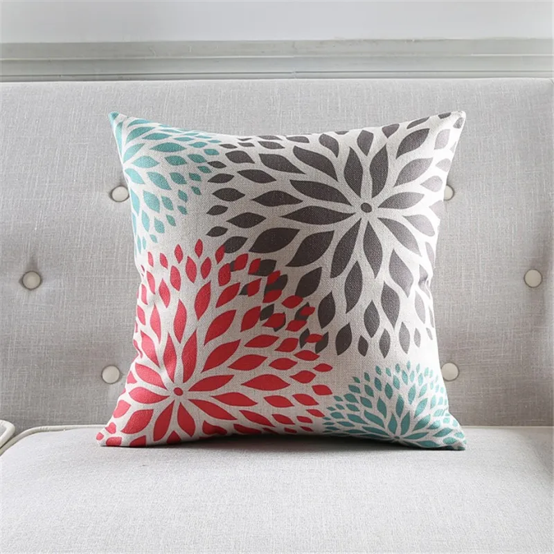 Modern Pillow Covers Geometric Throw Pillows Red Floral Cushion Cover Home Decor Bohemia Sofa Decorative Cases 45x45cm | Дом и сад