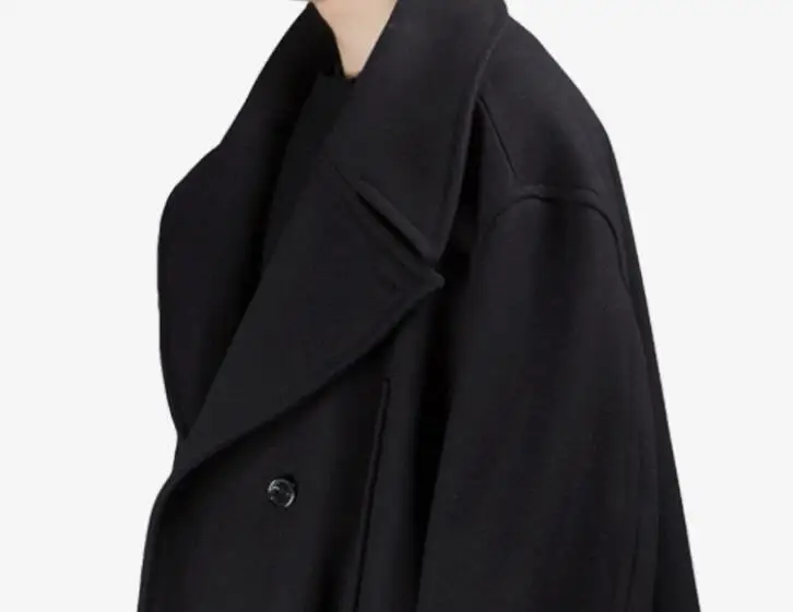 Мужское Свободное длинное шерстяное пальто большого размера с индивидуальным