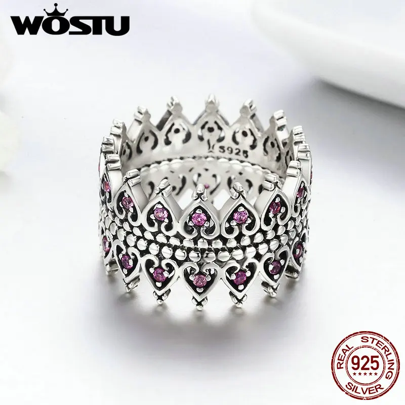 Женское кольцо в виде короны и сердца из серебра 100% пробы|cz rings|rings for womenring |