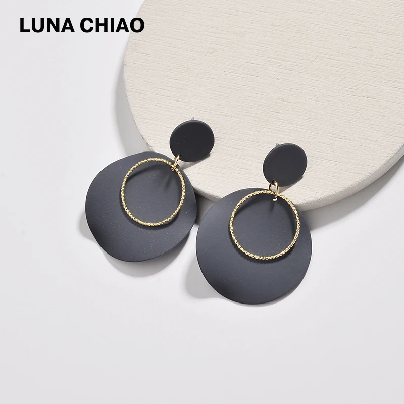 Серьги подвески LUNA CHIAO для женщин бордовые матовые разноцветные сережки с