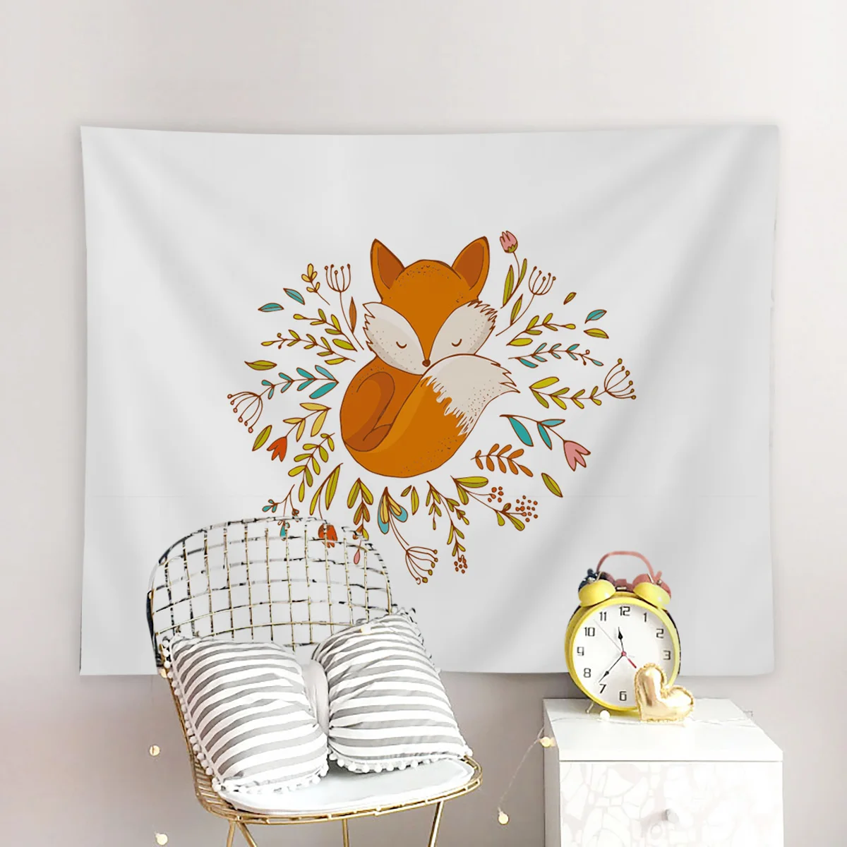 Настенный гобелен с изображением лисы настенный из ткани Ковер пляжное