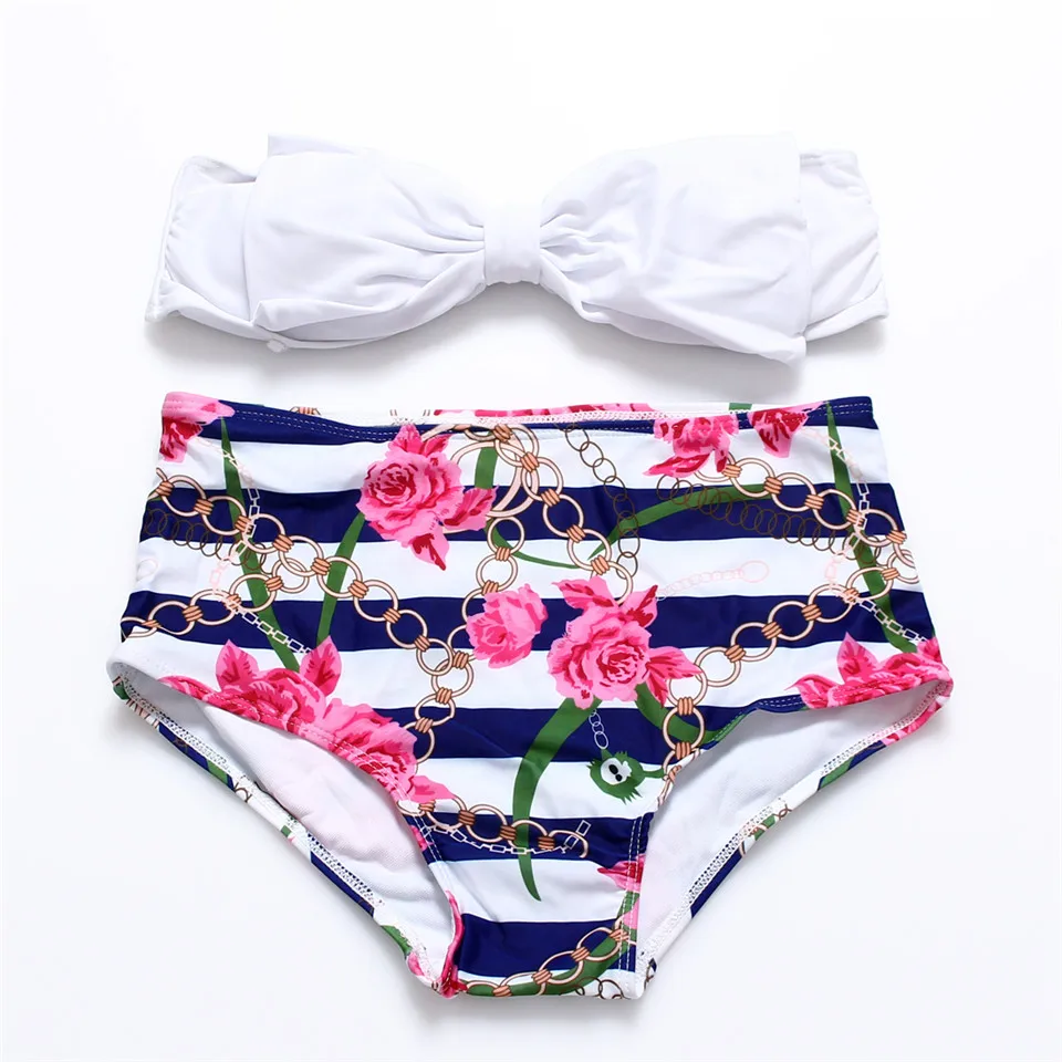 BANDEA, Ретро стиль, с оборками, высокая талия, бикини, купальник для женщин, купальник, купальный костюм, купальники, Moda Praia Biquini, бикини для женщин, бикини