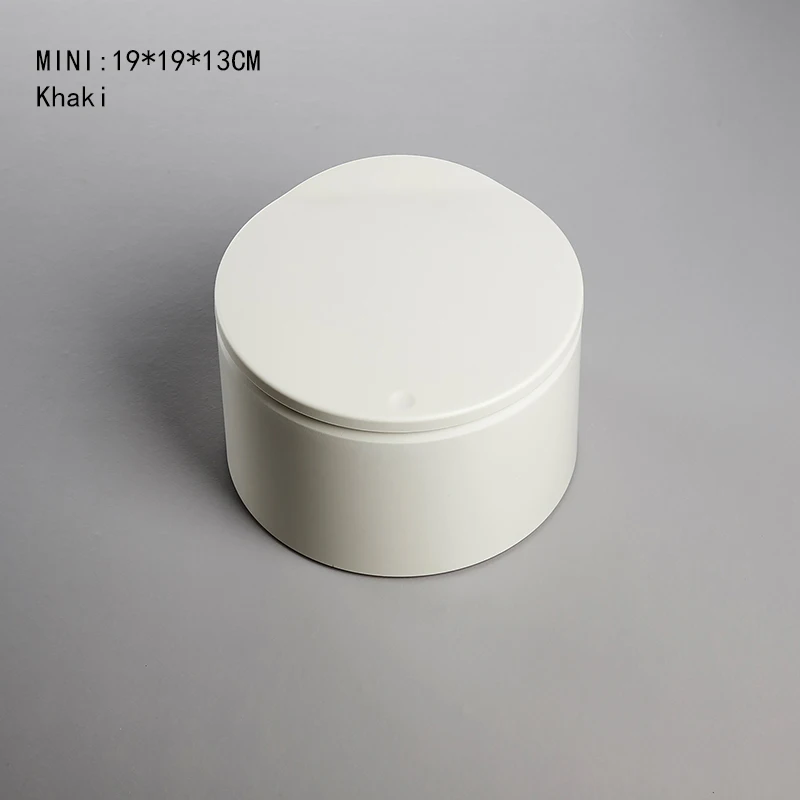 Khaki-4L Японский Круглый контейнер для мусора, Мини мусорное ведро, пресс-тип, пластиковая гостиная, ванная комната, корзина для мусора, ведро, корзина для хранения отходов - Цвет: Khaki-4L