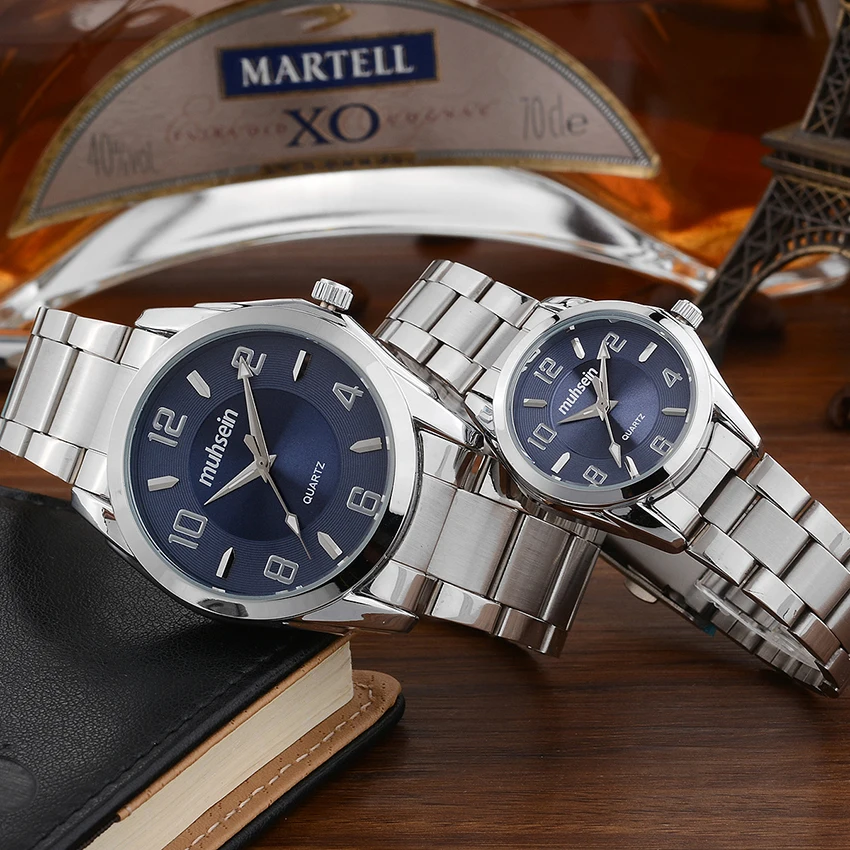 Muhsein модные и повседневные часы мужские женские из нержавеющей стали для