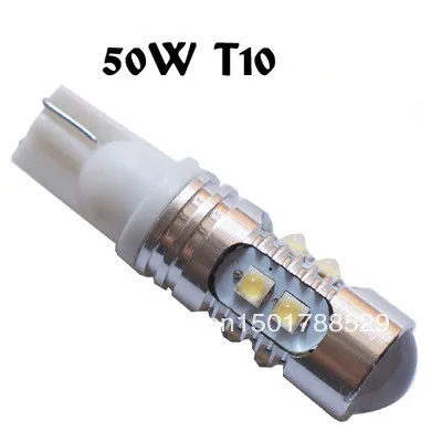 Бесплатная доставка 2 шт./лот 168 лампы cree чипы t10 50 Вт 194 W5W T15 H1 H3 880 881 Светодиодный