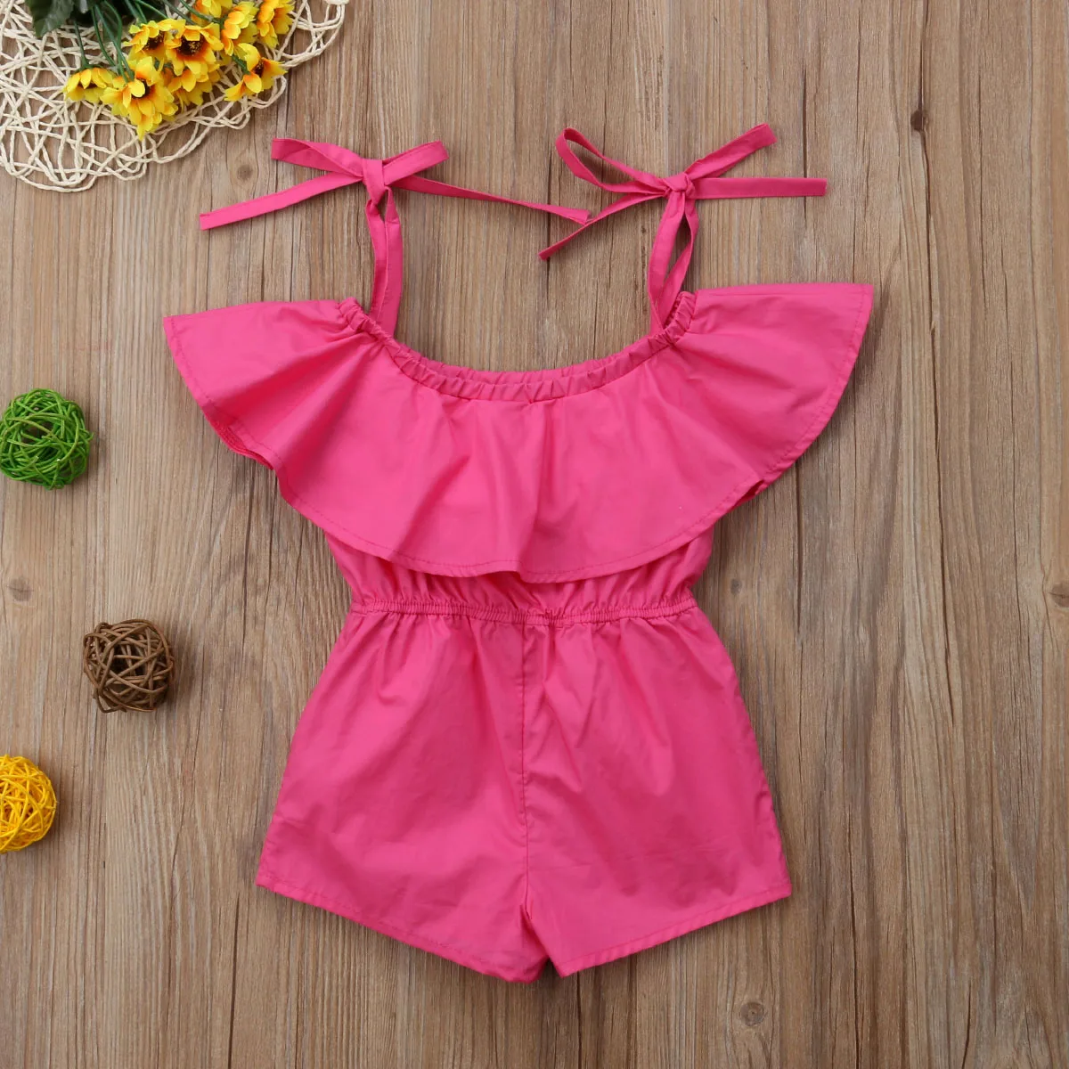 Симпатичные новорожденных одежда для малышей девочек с открытыми плечами