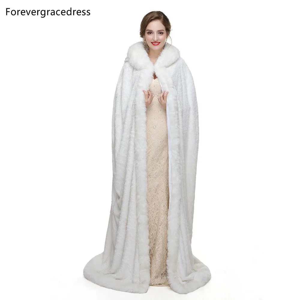 

Forevergracedress 2019 Elegant Soft Autumn Winter Faux Fur Bride Wedding Wraps Bolero Jackets Bridal Coats Shawls Scarves PJ472