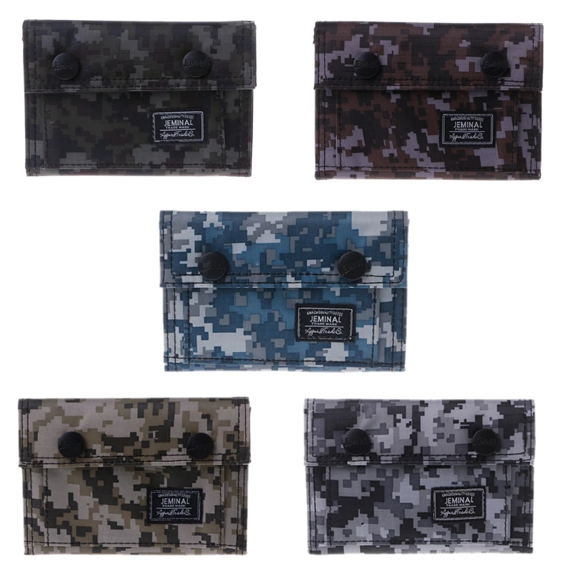 Модный мужской холщовый клатч кошелек двойной Камуфляжный бумажник для