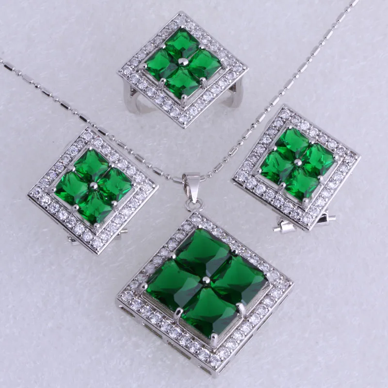 Женский ювелирный комплект из искусственного циркония серебряного цвета