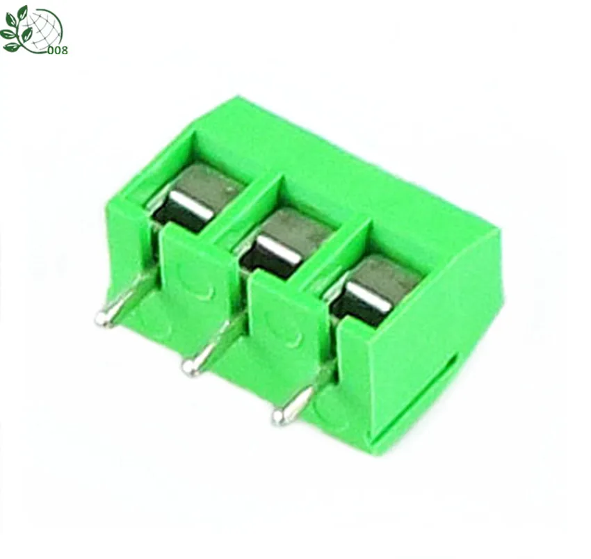10 шт. KF301-5.0-3P шаг 5,0 мм KF301-3P прямой контактный PCB 2 Pin 3 Pin винт Клеммная колодка Разъем - Цвет: Зеленый