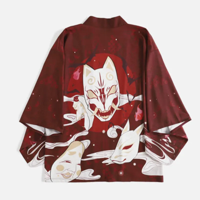 red kimono Neploe Harajuku кардиган летний для женщин японское кимоно Винтаж Печатный рукав летучая мышь Повседневный Свободный кардиган Блузка Леди Chimono 39002 - Цвет: red kimono