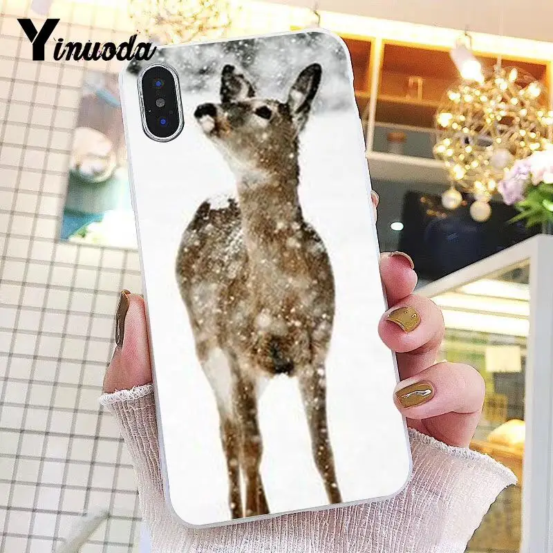 Yinuoda Снежный Олень зимний лес Новинка чехол для телефона Fundas для iPhone X XS MAX 6 6S 7 7plus 8 8Plus 5 5S XR 10 Чехол - Цвет: A5