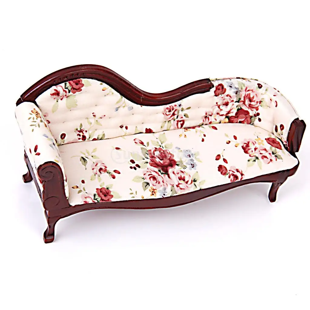 1/12 кукольный домик красное дерево реклайнер миниатюрное мебель хлопок | Игрушки