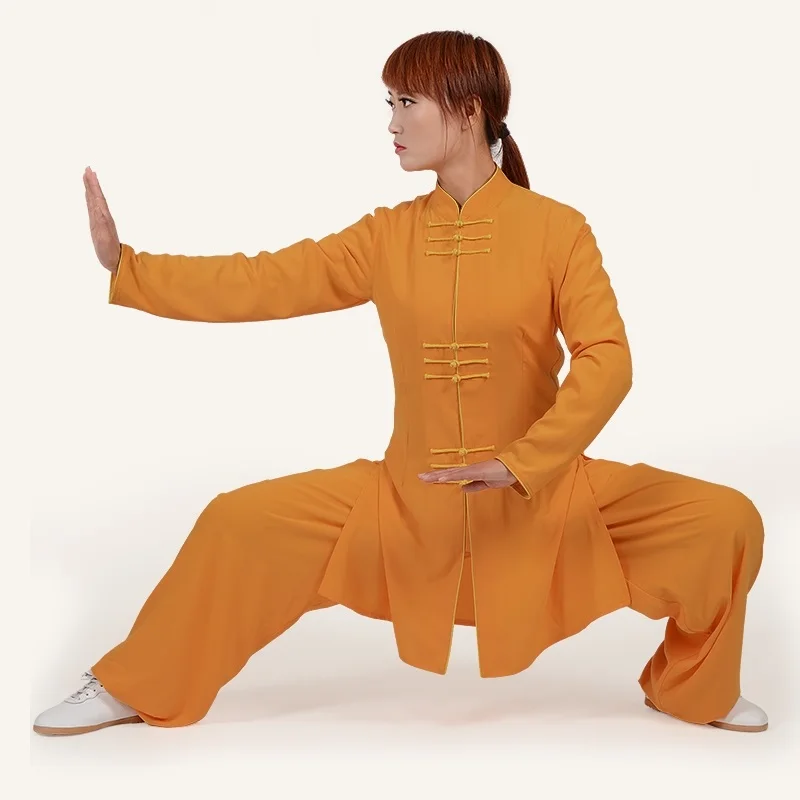 Tai Chi эластичная традиционная китайская одежда для женщин Интернет-магазин кунг-фу наряд крыло Chun Wushu одежда TA1194 - Цвет: ginger