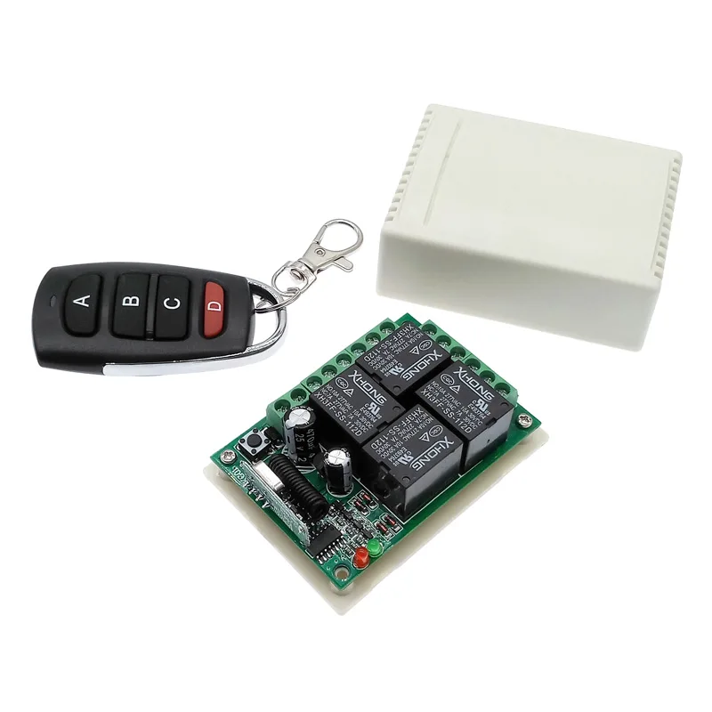 

4 Way wireless remote control switch 433MHZ DC 12V relay receiver module RF 4NO+4NC controller