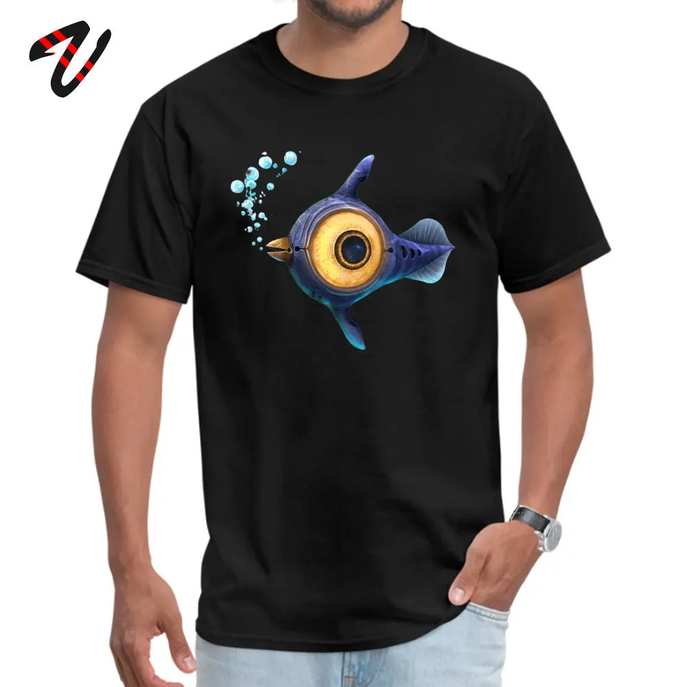 Летние футболки из 100% хлопка Subnautica Peeper удобные с круглым вырезом со скидкой