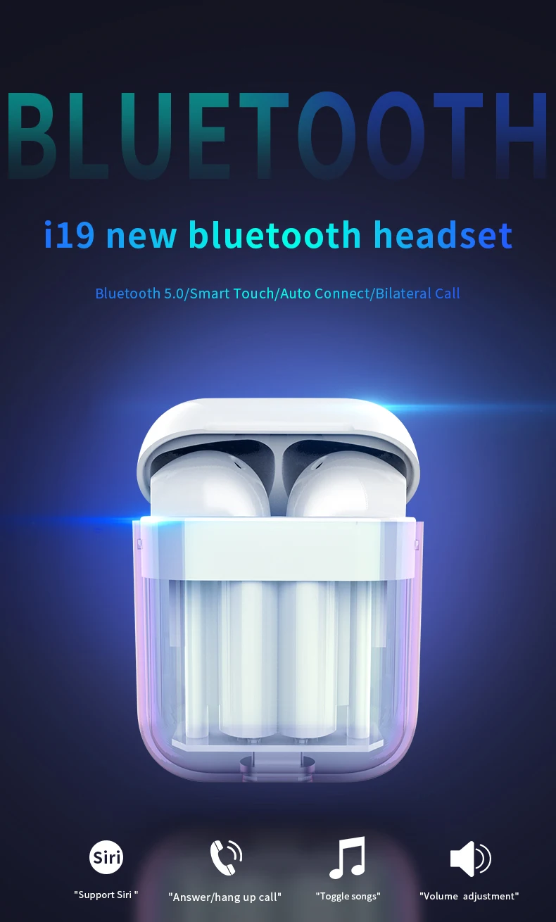 NEWi19 tws 1:1 Беспроводные Bluetooth 5 0 наушники Автозапуск стерео с микрофоном