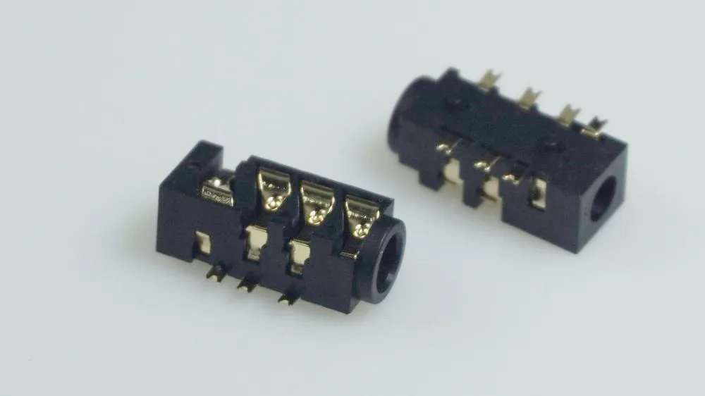 10 Phone TRRS Jack 3.5 mm 7 pin audio socket 4 conductor SMT type re-flow solder Board Guide | Connectors