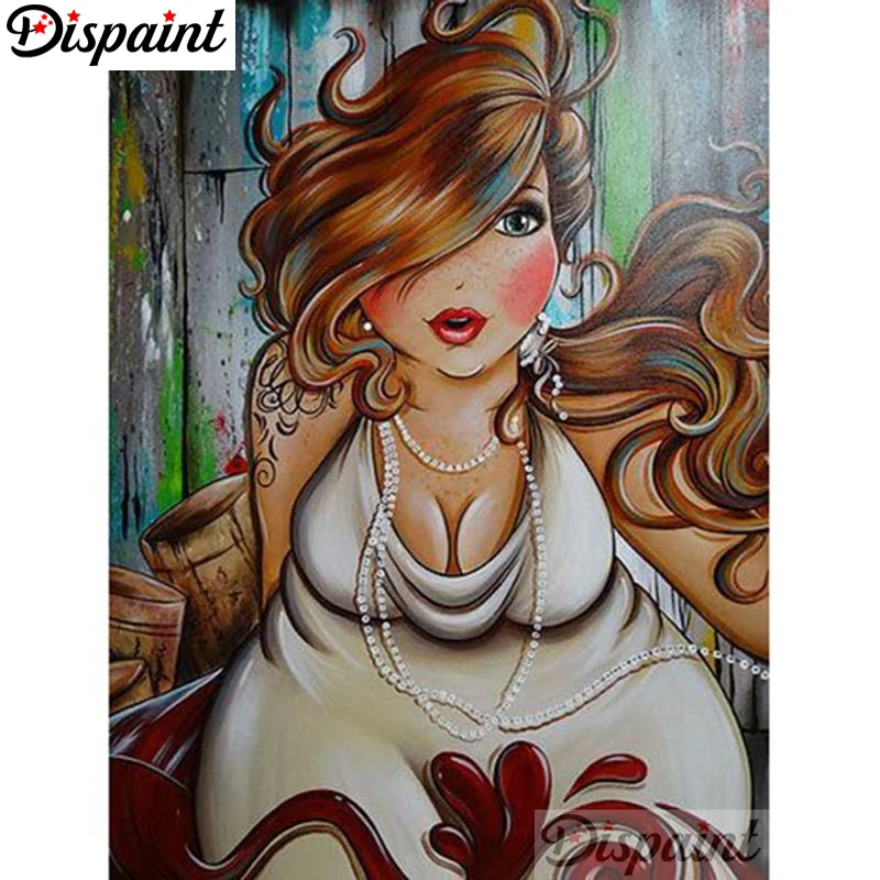 Dispaint Full Square/Round Drill 5D DIY Diamond Painting &quotFat woman&quot Embroidery Cross Stitch 3D Home Decor A06308 | Дом и сад