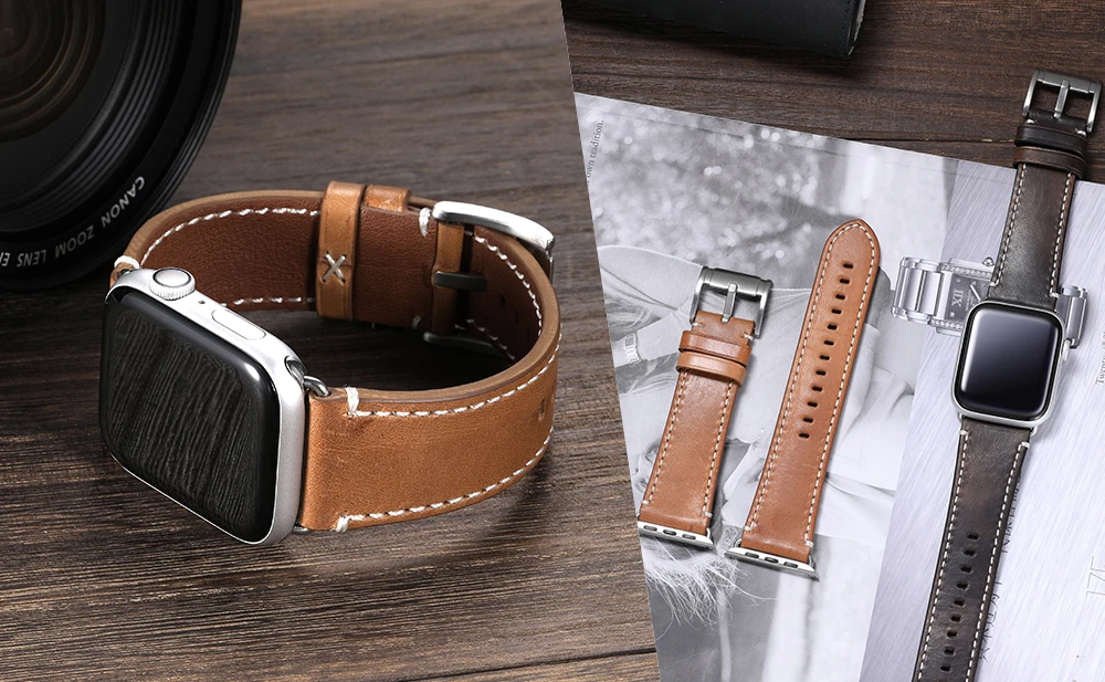 CHIMAERA наручных часов Apple Watch, версии кожаный ремешок для часов на замену для наручных часов iWatch серии 1/2/3/4 Для мужчин Для женщин для 38 мм 42 мм 40 мм 44 мм