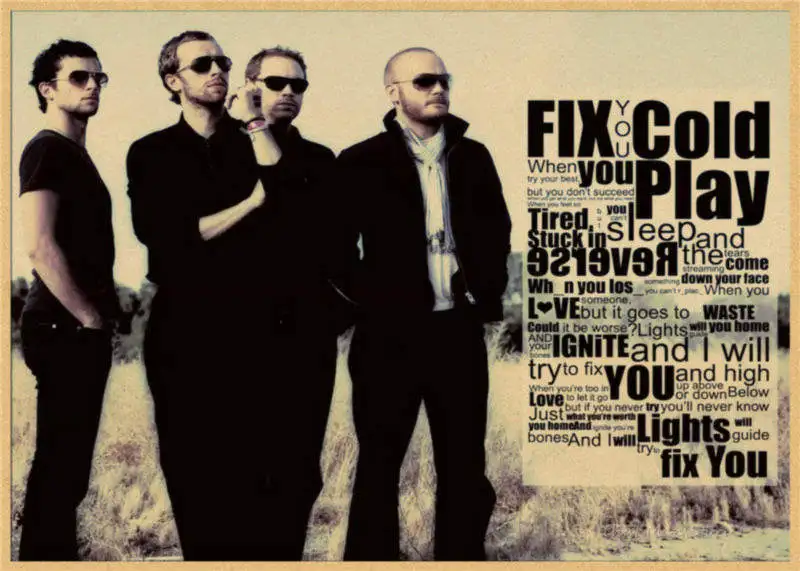 Coldplay украшение для дома крафт-кислота Рок Музыка плакат Рисование ядро наклейки