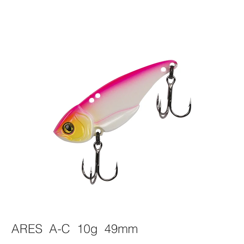 Ares-A-C 10g TSURINOYA ARES-A 5 г/7 г/10 г/15 г Металл VIB приманка для рыбалки искусственная приманка с тройным крюком двойное отверстие низкий центр тяжести - Цвет: Ares-A-C 10g
