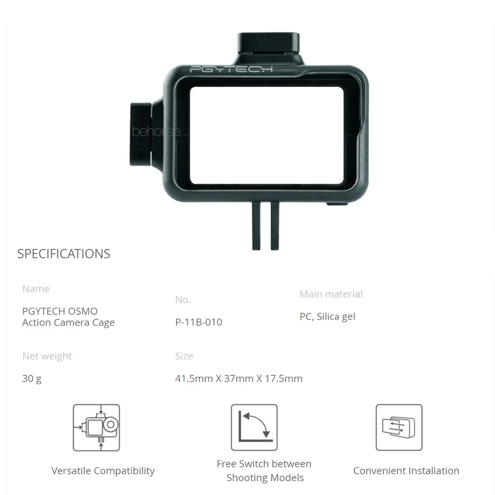 PGYTECH OSMO экшн-камера защитный чехол для DJI Osmo ACTION Frame корпус оболочка Крышка Спортивная камера аксессуары