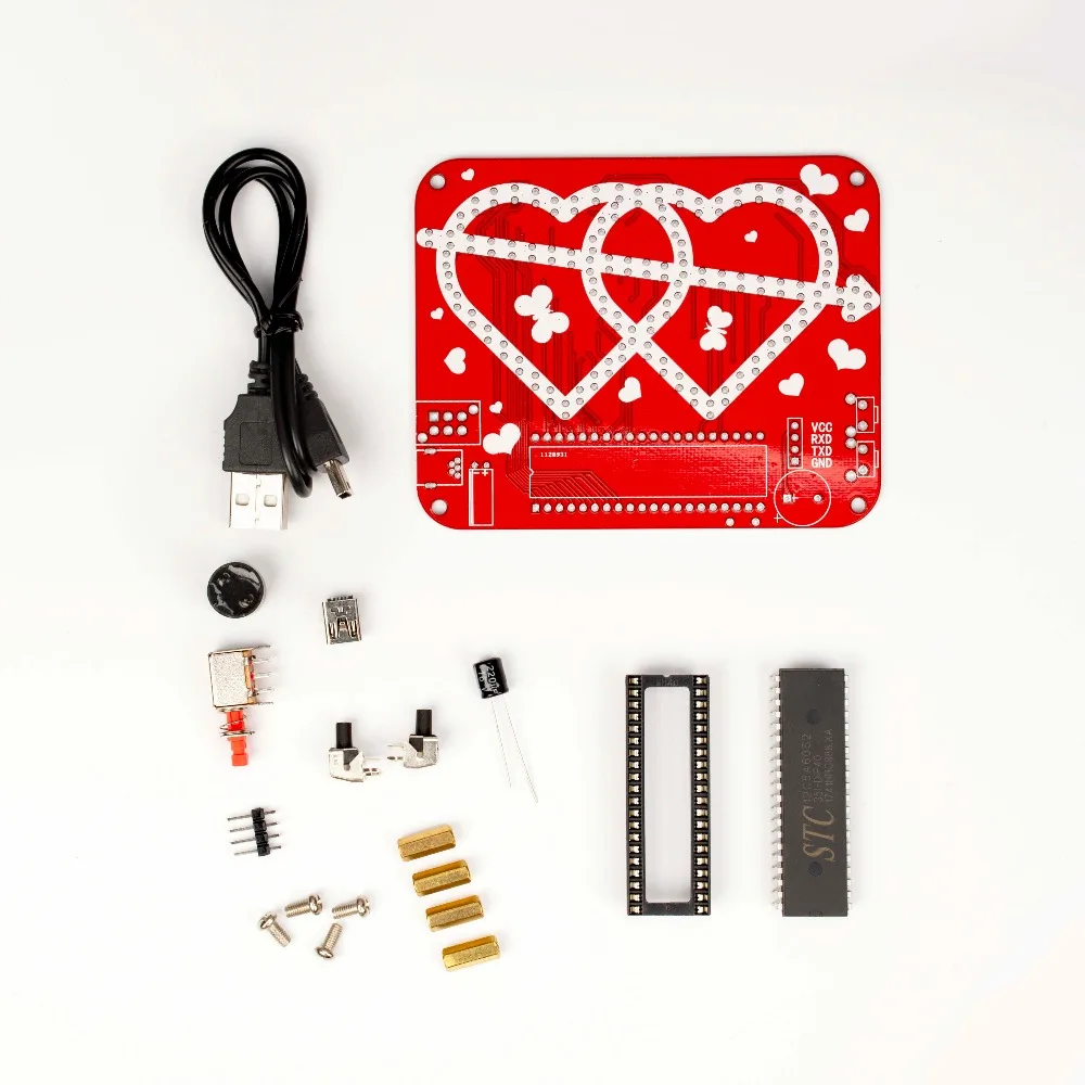 Светодиодный набор электронных часов сделай сам для рукоделия с сердечком