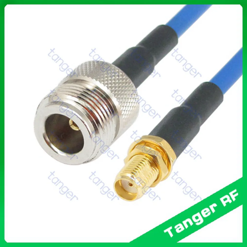 Прямой N-SMA Гнездовой разъем с RG402 RG141 Стандартный синий RF коаксиальный джемпер
