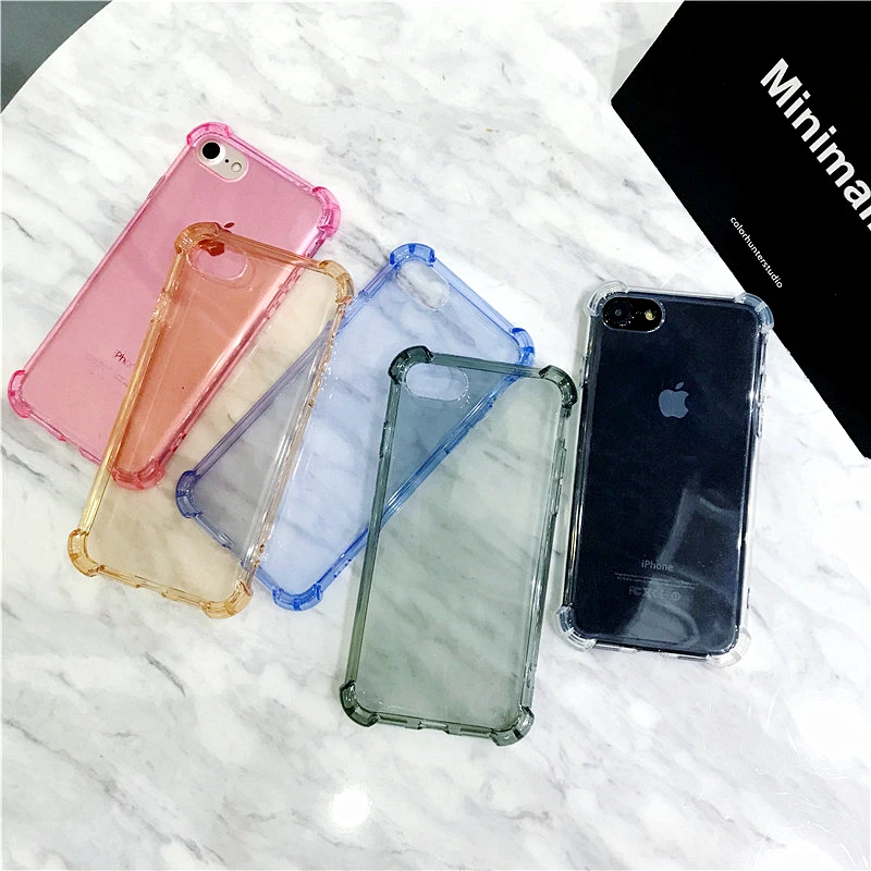 Роскошный противоударный Прозрачный чехол для iPhone 7 X 6 6s 8 Plus 10 мягкий силиконовый