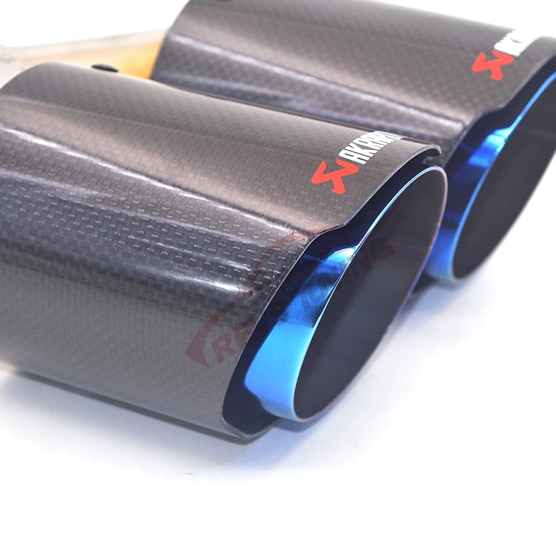 ID: 51 мм 54 57 60 63 66 70 76 Car синий Утомленные Сталь akrapovic двойной углеродного волокна