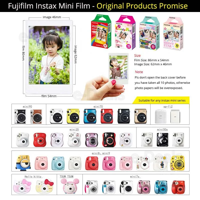 Мгновенная пленка Fujifilm Instax Mini Радужное и Staind стекло конфета поп блестящая со