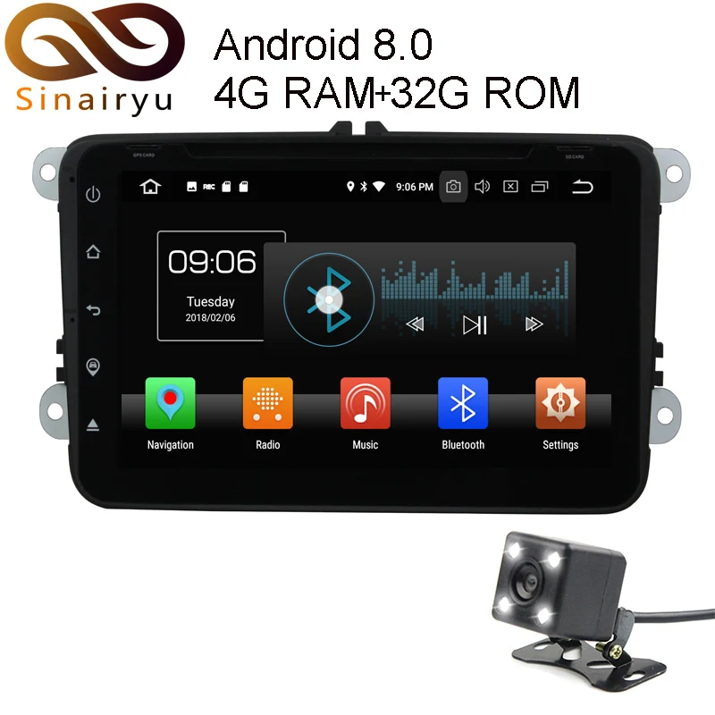 Sinairyu 4 Гб ОЗУ Восьмиядерный автомобильный dvd плеер для Skoda/Octavia/Fabia/Rapid/Yeti/Superb/VW/Seat с