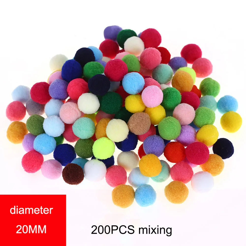 Новинка! Помпоном 10/15/20/25/30 мм Мини пышная Нижняя Pom Poms помпонами помпоном ручной работы, «сделай сам» для дома Декор швейные принадлежности - Цвет: 20MM 200PCS MIX