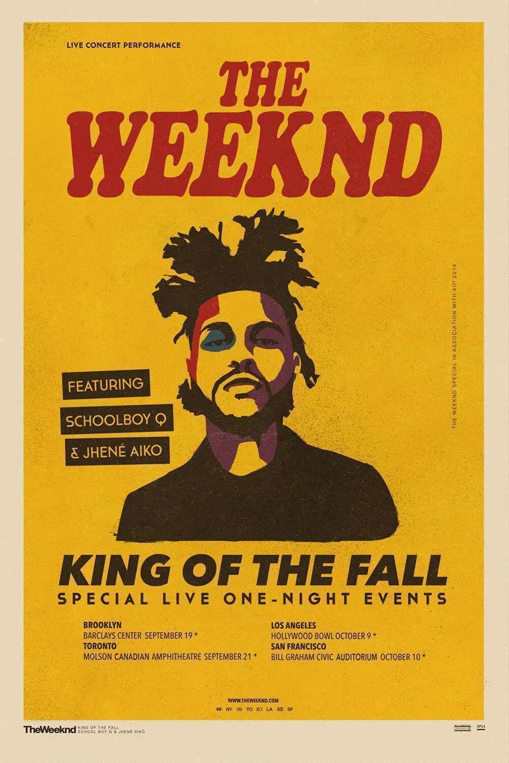 Q0748 постеры и принты WEEKND King Of THE Fall Rap Music Singer Tour Обложка художественный постер