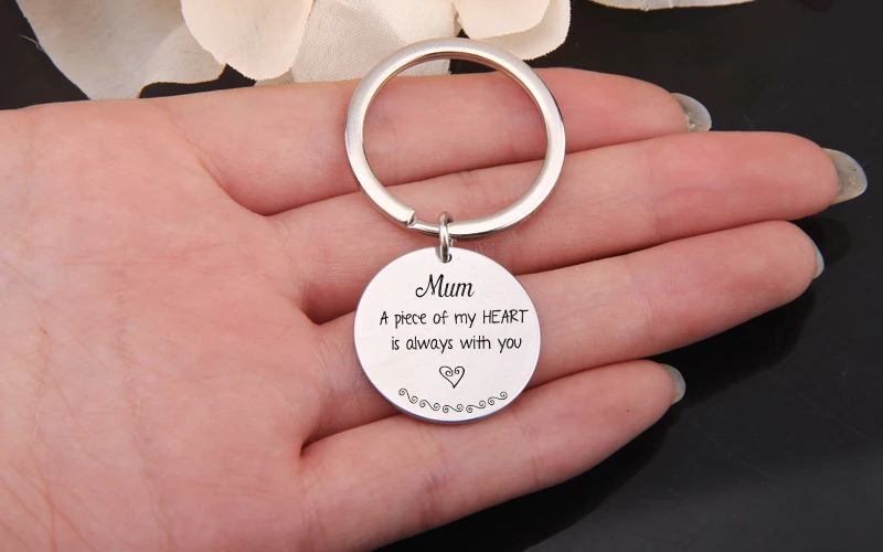 Модный брелок с гравировкой Mum A Piece My Heart Is Always With You брелок для ключей на День Матери подарки брелок для ключей подарки для мамы