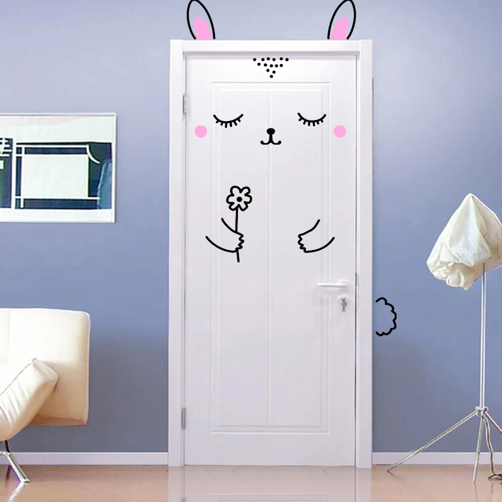 door sticker a Игральные карты черный цветок сливы Стильные наклейки на дверь для гостиной, спальни, декоративные наклейки на стену - Цвет: door sticker a