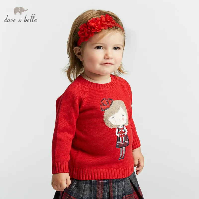 DB8433 dave bella autumn infant baby girls fashion top kids toddler pillover children boutique knitted sweater | Мать и ребенок