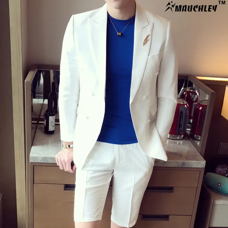 Последний дизайн пальто брюки цвета слоновой кости белый мужской костюм