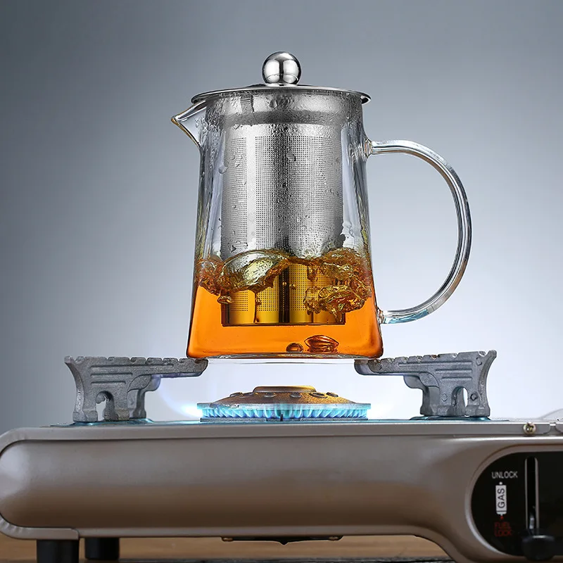 Маленький стеклянный чайник с инфузером из нержавеющей стали Oolong черный