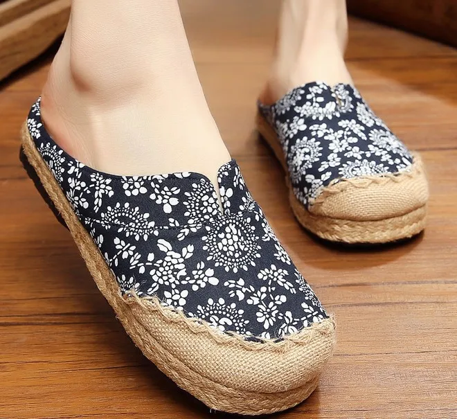 2020 летние сандалии на плоской подошве Национальная обувь из конопли Женская