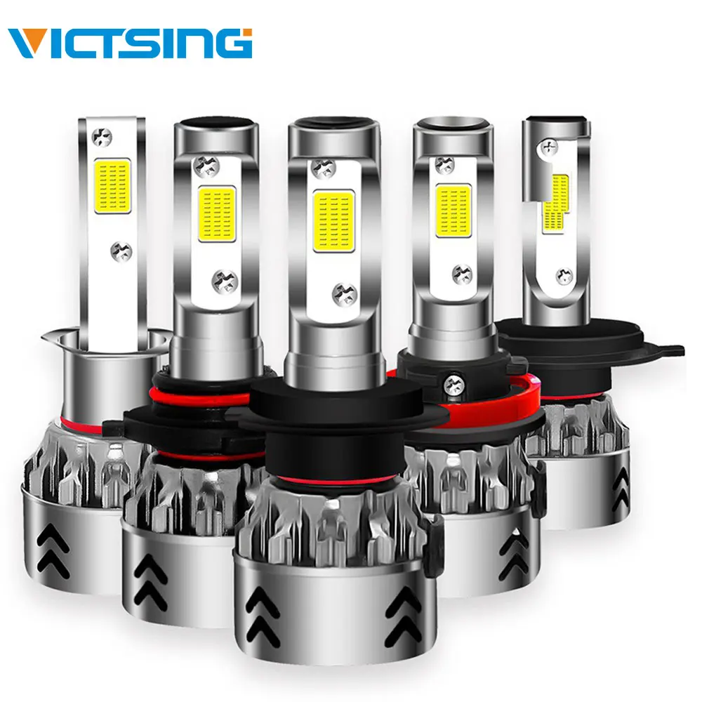 VicTsing 2 шт. 12 В 24 Автомобильные фары H4 LED H7 H1 H11 HB3 HB4 9005 9006 72 Вт 6000 К высокая/низкая