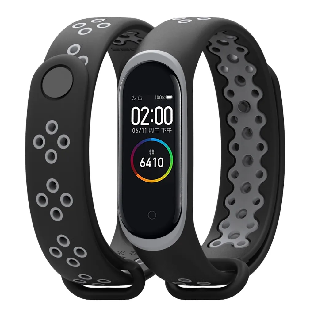 Браслет mi d Band 4 спортивный браслет для Xiaomi браслета силиконовый черный банда