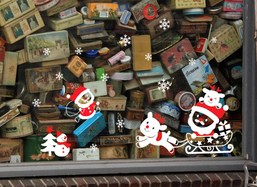 Рождественский домашний Декор Снеговик съемные домашние виниловые наклейки на