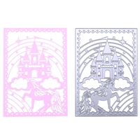 castle unicorn metal cutting dies for scrapbooking stencils diy album cards decoration embossing folder die cuts template
