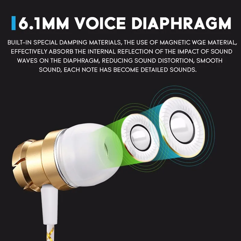 HAPTIME металлический 3 5 мм наушники-вкладыши Наушники с басами стерео гарнитура для